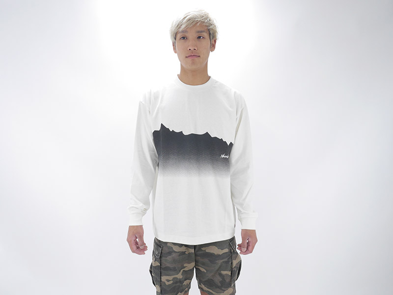 NANGA〈ECO HYBRID RIDGE LINE PRINT L/S TEE/エコ ハイブリッド リッジライン プリント ロングスリーブティー〉ホワイト  - Pump online shop